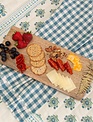 Mango Wood Charcuterie Board w/ Brass Fern