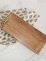 Mango Wood Charcuterie Board w/ Brass Fern