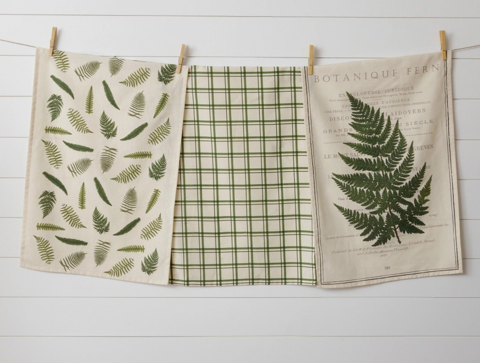 Set of 3 Fern Tea Towels