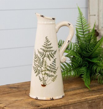 Distressed Fern Pitcher