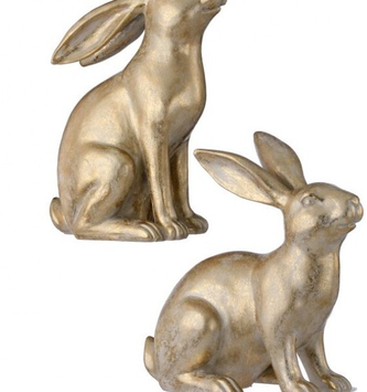 Set of 2 Golden Rabbits