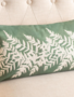 Lumbar Embroidered Leaf Pillow