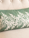 Lumbar Embroidered Leaf Pillow