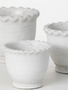 Scalloped Edge Cement Pot (3-Sizes)