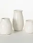 Set of 3 Cream Crackle Vases