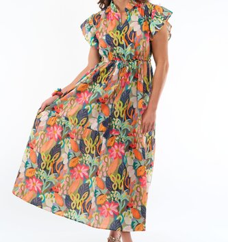 Sophiya Multi Garden Tiered Ruffle Dress By: Lior