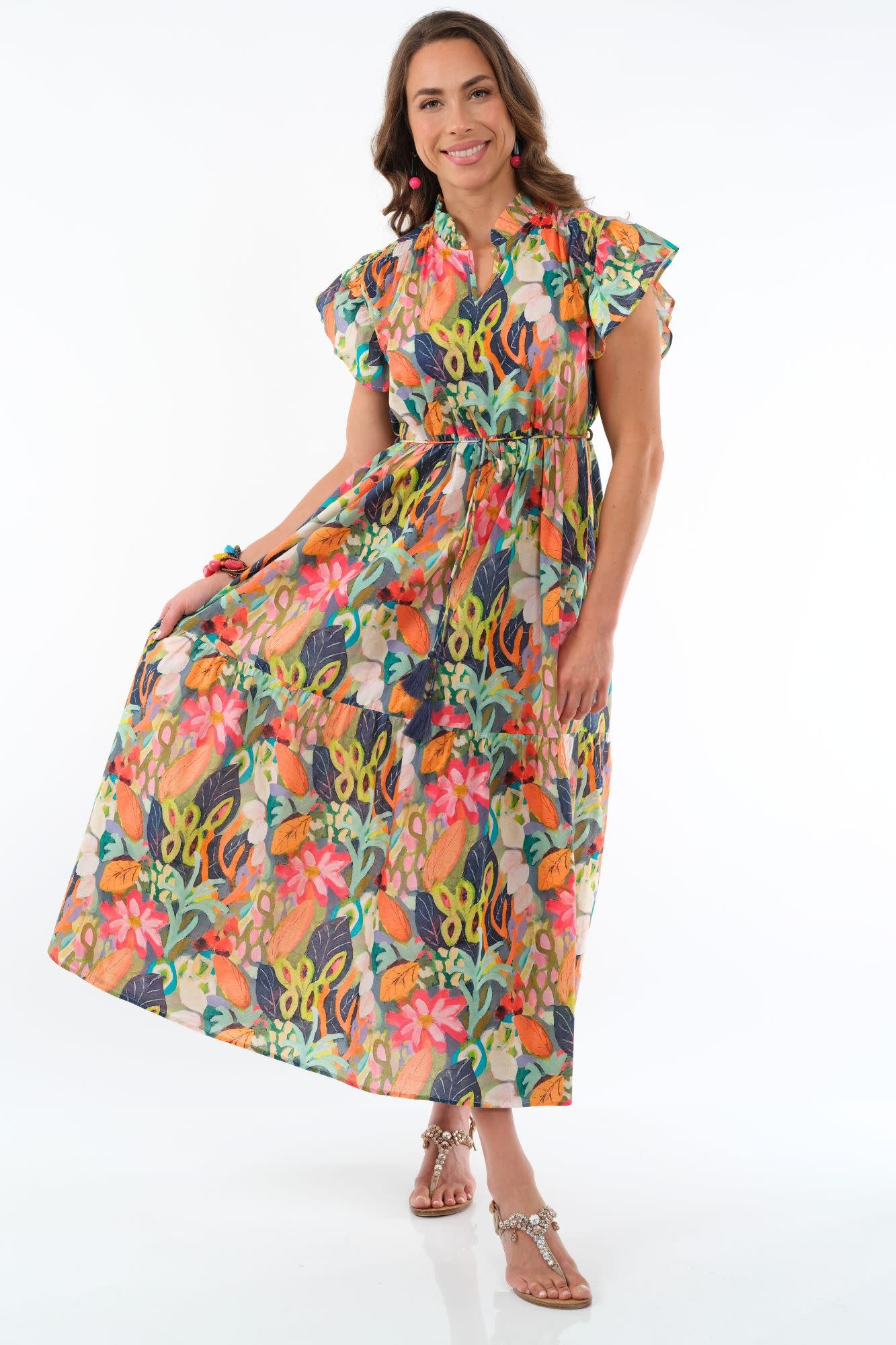 Sophiya Multi Garden Tiered Ruffle Dress By: Lior