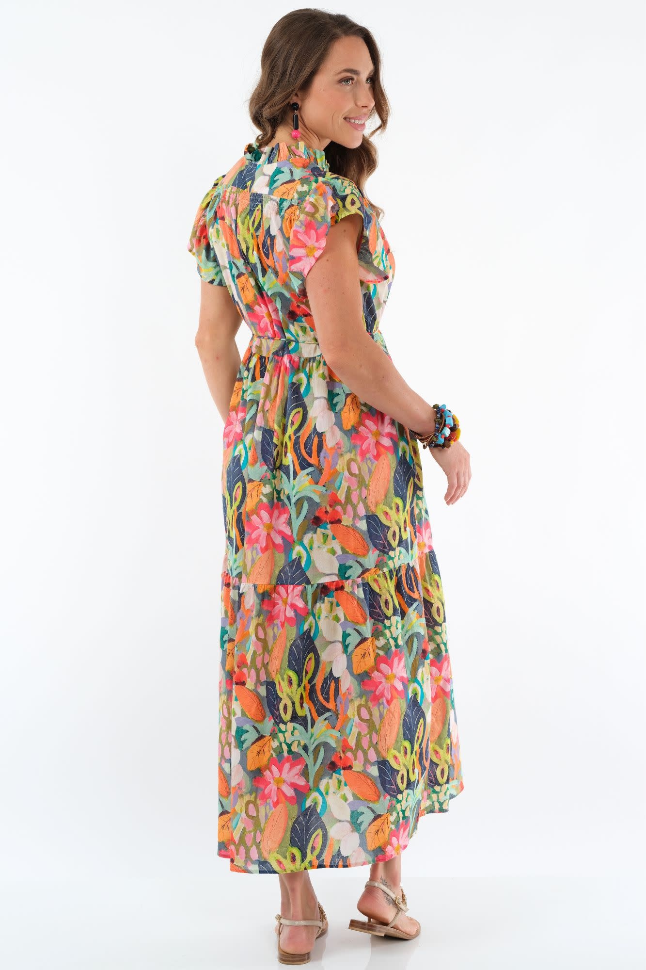 Sophiya Multi Garden Tiered Ruffle Dress By: Lior