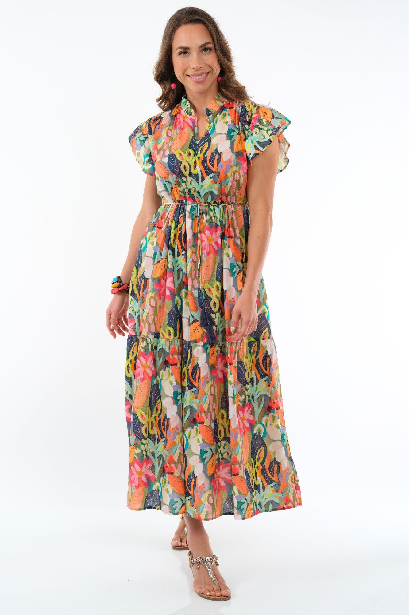 Sophiya Multi Garden Tiered Ruffle Dress By: Lior
