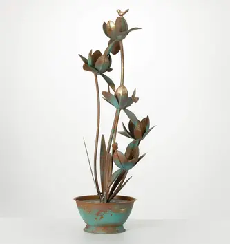Metal Flower Garden Fountain