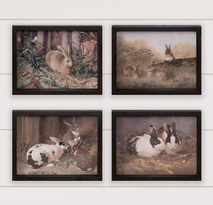 Antique Rabbits Framed Print