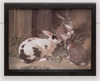 Antique Rabbits Framed Print