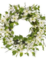 24" White Dogwood Wreath