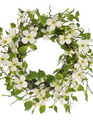 24" White Dogwood Wreath
