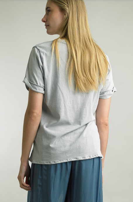 Tempo Paris V-Neck Roll Sleeve Tee By: Tempo Paris (4-Color)