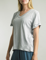 Tempo Paris V-Neck Roll Sleeve Tee By: Tempo Paris (4-Color)