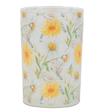 Glass Daisy Candle Holder