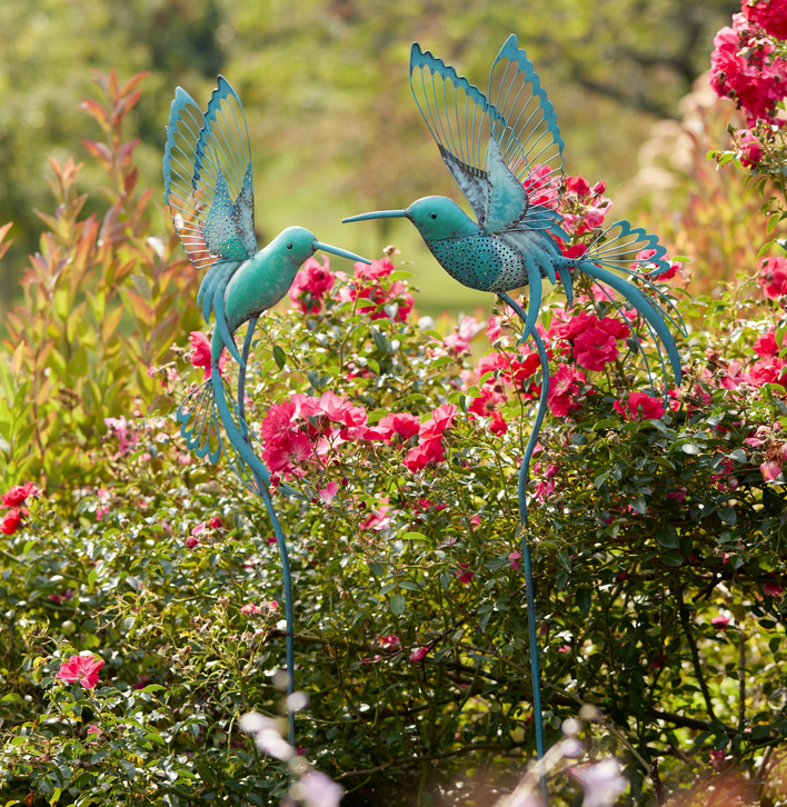 Flying Hummingbird Garden Stake