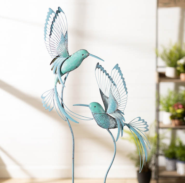 Flying Hummingbird Garden Stake