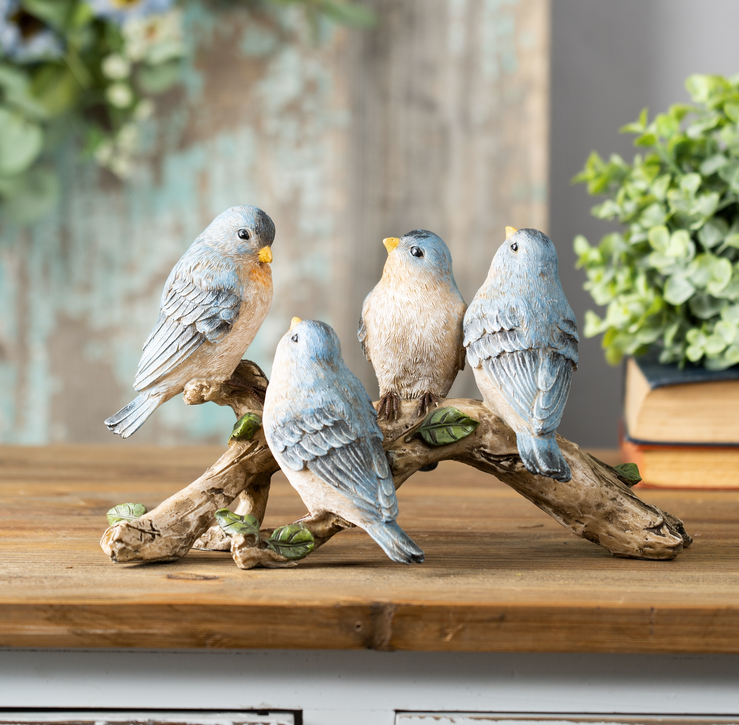 Blue Birds on Branch