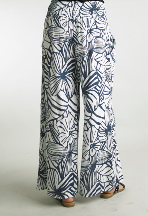 Tempo Paris Printed Linen Plazzo Pant By: Tempo Paris (2-Colors)
