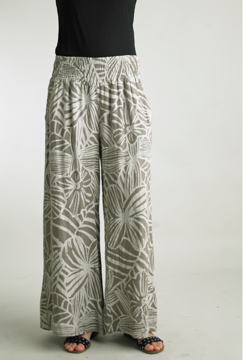 Tempo Paris Printed Linen Plazzo Pant By: Tempo Paris (2-Colors)