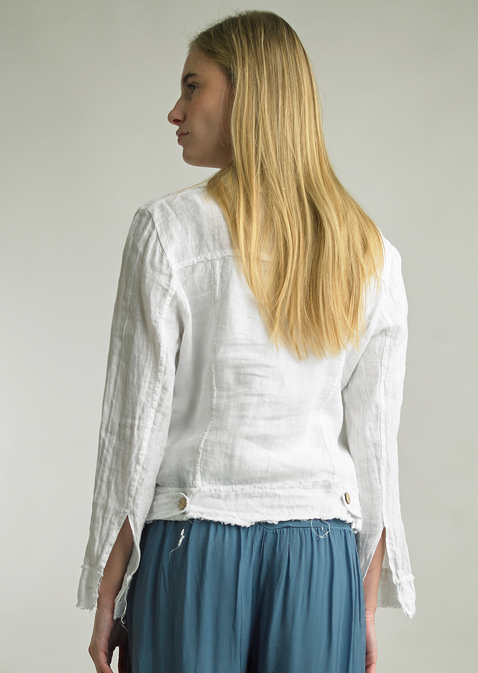 Tempo Paris Frayed Edge Linen Jacket By: Tempo Paris (3-Colors)