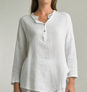 Tempo Paris Roll Sleeve Linen Top : By Tempo Paris (3-Colors)