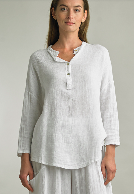 Tempo Paris Roll Sleeve Linen Top : By Tempo Paris (3-Colors)