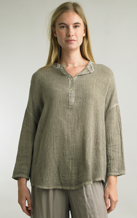 Tempo Paris Roll Sleeve Linen Top : By Tempo Paris (3-Colors)