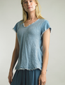 Tempo Paris Frayed Edge V-Neck Shirt By: Tempo Paris (3-Colors)