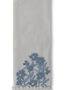 White & Blue Linen Floral Towel