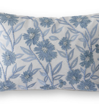 White & Blue Linen Pillow (2-Styles)