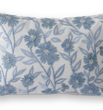 White & Blue Linen Pillow (2-Styles)
