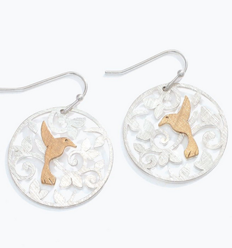 Two Tone Hummingbird Earrings