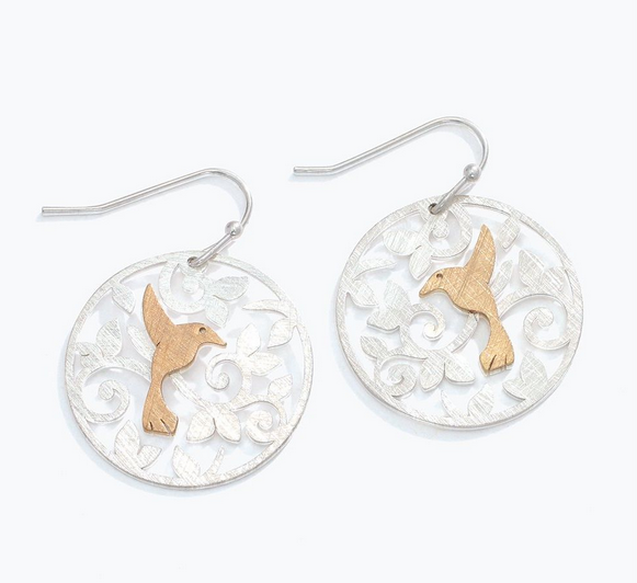 Two Tone Hummingbird Earrings