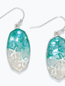 Silver Starfish In Surf Earrings