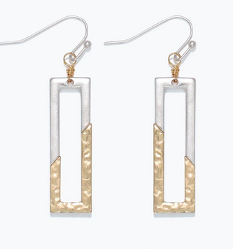 Two Tone Rectangles Earrings