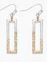 Two Tone Rectangles Earrings