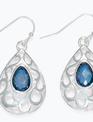 Silver With Blue Crystal Earrings Silver With Blue Crystal Earrings