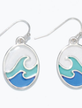 Shades of Blue Green Wave Earrings