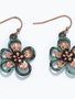 Patina & Copper Flower Earrings
