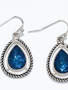 Silver Rope With Blue Inlay Earrings