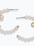 Pearl Hoops With Gold Ribbon Earrings
