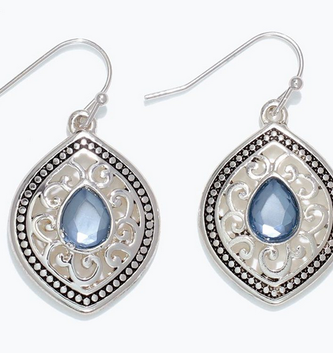Filigree With French Blue Earrings