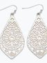 Matte Silver Lace Cutout Earrings