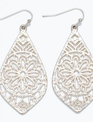 Matte Silver Lace Cutout Earrings
