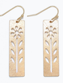 Brush Gold Floral Cutout Earrings