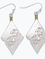 Matte Silver Scroll Cutout Earrings