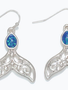 Filigree Silver Tail With Blue Earrings